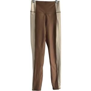 Abercrombie YPB Tan Brown 7/8 Legging Two Tone sculptLUX Stretch Size S LONG